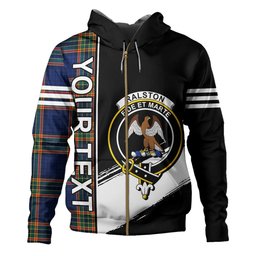 ScotsTee Shop Scottish Ralston UK Modern Clan Crest Tartan Hoodie Quarter Personalized