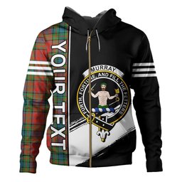 ScotsTee Shop Scottish Murray of Atholl Red Dress (Murray of Atholl; Red Dress) Ancient Clan Crest Tartan Hoodie Quarter Personalized