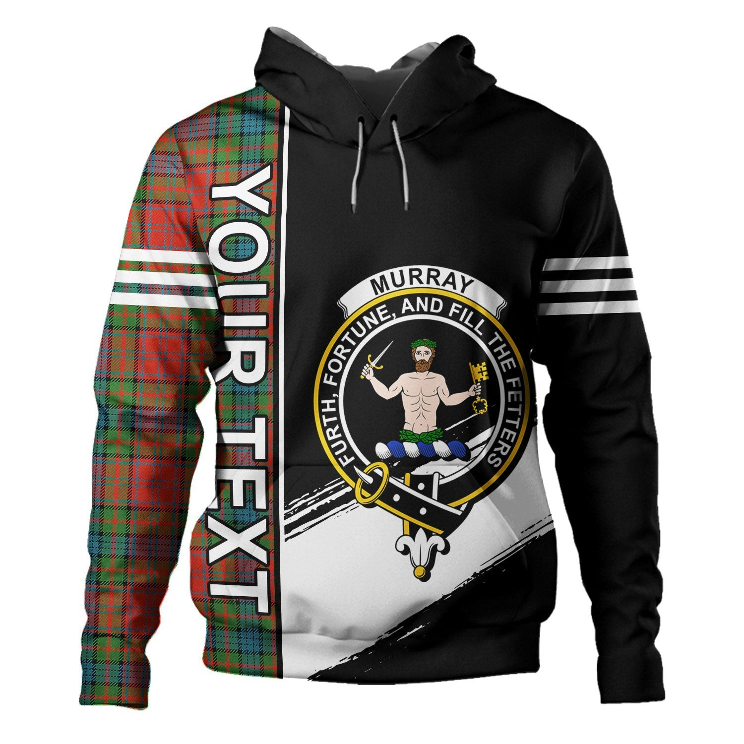 ScotsTee Shop Scottish Murray of Atholl Red Dress (Murray of Atholl; Red Dress) Ancient Clan Crest Tartan Hoodie Quarter Personalized