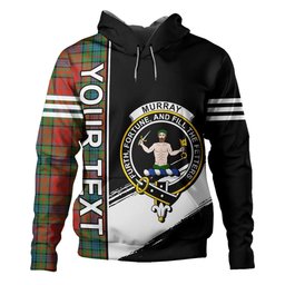 ScotsTee Shop Scottish Murray of Atholl Red Dress (Murray of Atholl; Red Dress) Ancient Clan Crest Tartan Hoodie Quarter Personalized
