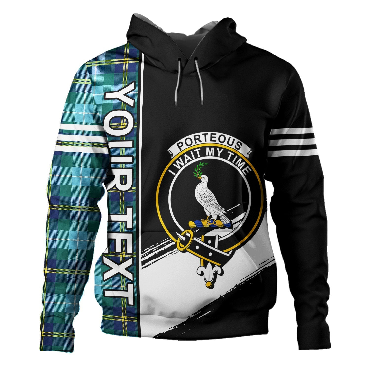 ScotsTee Shop Scottish Porteous Modern Clan Crest Tartan Hoodie Quarter Personalized