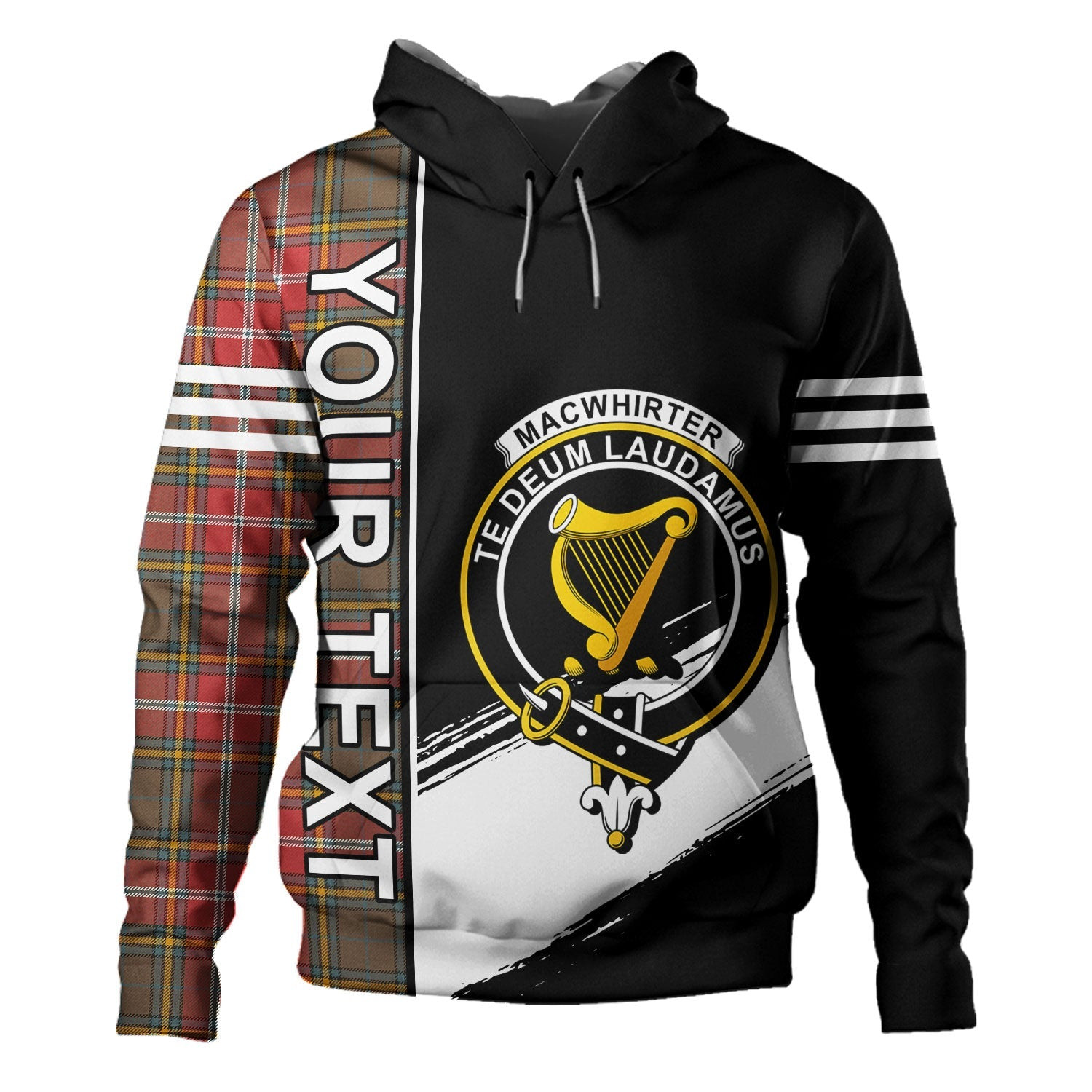 ScotsTee Shop Scottish MacWhirter Weathered Clan Crest Tartan Hoodie Quarter Personalized