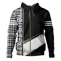 ScotsTee Shop Scottish Scott (Sir Walter) Personal Clan Crest Tartan Hoodie Quarter Personalized