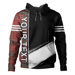 ScotsTee Shop Scottish Murray of Atholl Red Dress (Murray of Atholl; Red Dress) Weathered Clan Crest Tartan Hoodie Quarter Personalized