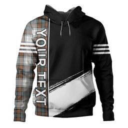 ScotsTee Shop Scottish Murray of Atholl Dress (Murray Dress) Weathered Clan Crest Tartan Hoodie Quarter Personalized