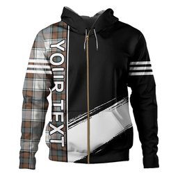 ScotsTee Shop Scottish Murray of Atholl Dress (Murray Dress) Weathered Clan Crest Tartan Hoodie Quarter Personalized