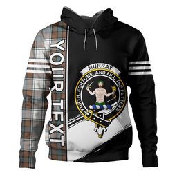 ScotsTee Shop Scottish Murray of Atholl Dress (Murray Dress) Weathered Clan Crest Tartan Hoodie Quarter Personalized