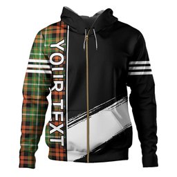 ScotsTee Shop Scottish Ramsay Orange Ancient Clan Crest Tartan Hoodie Quarter Personalized