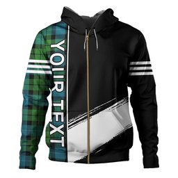 ScotsTee Shop Scottish MacKirdy Ancient Clan Crest Tartan Hoodie Quarter Personalized