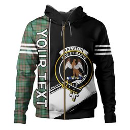 ScotsTee Shop Scottish Ralston US Ancient Clan Crest Tartan Hoodie Quarter Personalized