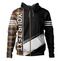 ScotsTee Shop Scottish MacKay of Strathnaver Weathered Clan Crest Tartan Hoodie Quarter Personalized