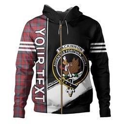 ScotsTee Shop Scottish MacKinnon Weathered Clan Crest Tartan Hoodie Quarter Personalized