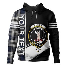 ScotsTee Shop Scottish Napier Modern Clan Crest Tartan Hoodie Quarter Personalized