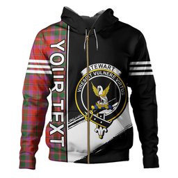 ScotsTee Shop Scottish Stewart of Ardshiel Ancient Clan Crest Tartan Hoodie Quarter Personalized