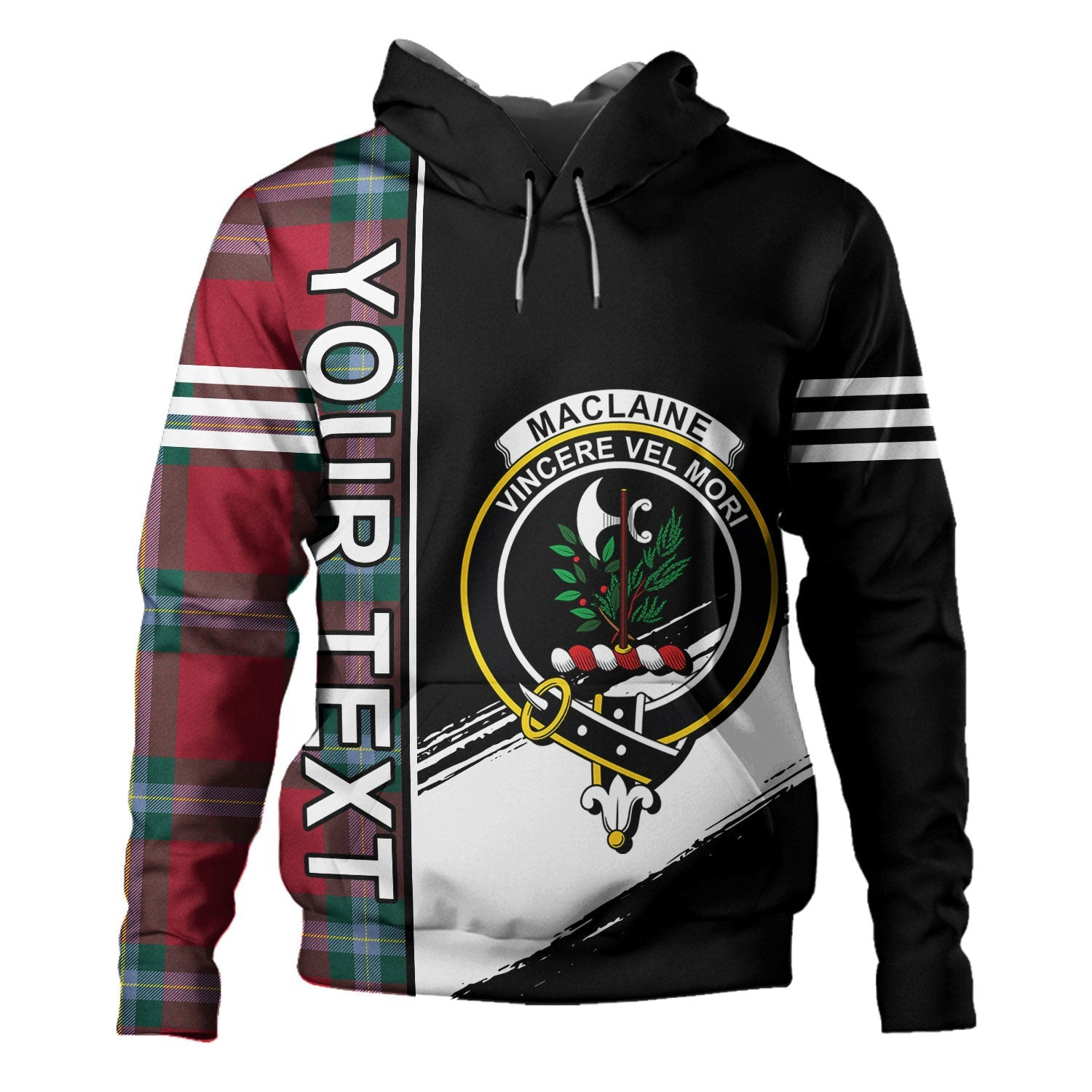 ScotsTee Shop Scottish MacLaine of LochBuie (Cockburn) (MacLaine of LochBuie) Modern Clan Crest Tartan Hoodie Quarter Personalized