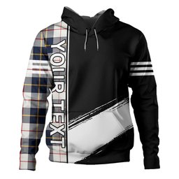 ScotsTee Shop Scottish MacRae of Conchra Modern Clan Crest Tartan Hoodie Quarter Personalized