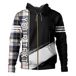 ScotsTee Shop Scottish MacRae of Conchra Modern Clan Crest Tartan Hoodie Quarter Personalized