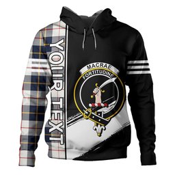 ScotsTee Shop Scottish MacRae of Conchra Modern Clan Crest Tartan Hoodie Quarter Personalized