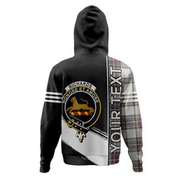 ScotsTee Shop Scottish Richards (Pritchard) Weathered Clan Crest Tartan Hoodie Quarter Personalized
