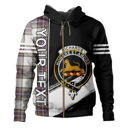ScotsTee Shop Scottish Richards (Pritchard) Weathered Clan Crest Tartan Hoodie Quarter Personalized
