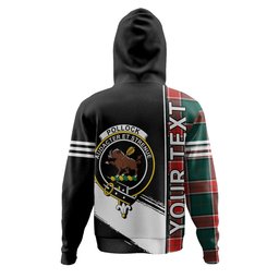 ScotsTee Shop Scottish Pollock Modern Clan Crest Tartan Hoodie Quarter Personalized