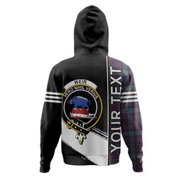 ScotsTee Shop Scottish Weir Weathered Clan Crest Tartan Hoodie Quarter Personalized