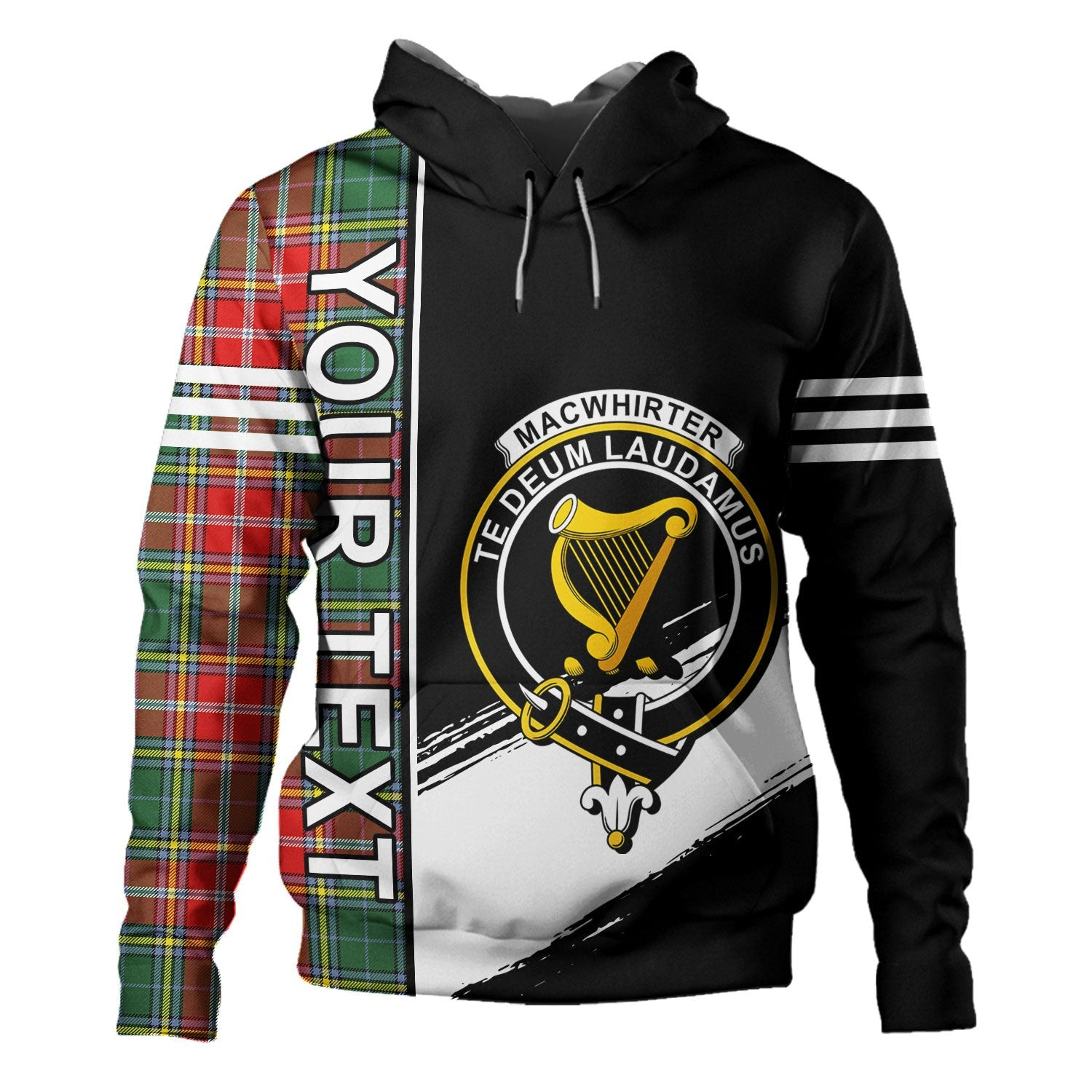 ScotsTee Shop Scottish MacWhirter Modern Clan Crest Tartan Hoodie Quarter Personalized
