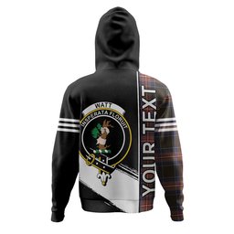 ScotsTee Shop Scottish Watt (Wate) Weathered Clan Crest Tartan Hoodie Quarter Personalized