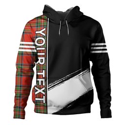 ScotsTee Shop Scottish Stewart Royal (Royal Stewart) Ancient Clan Crest Tartan Hoodie Quarter Personalized