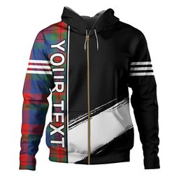 ScotsTee Shop Scottish Skene of Cromar Modern Clan Crest Tartan Hoodie Quarter Personalized