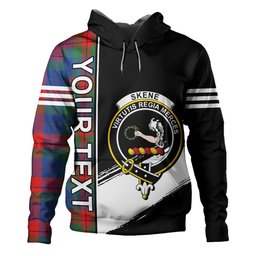 ScotsTee Shop Scottish Skene of Cromar Modern Clan Crest Tartan Hoodie Quarter Personalized