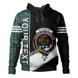 ScotsTee Shop Scottish Stinson (Stephenson Stevenson) Ancient Clan Crest Tartan Hoodie Quarter Personalized