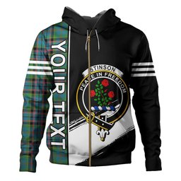 ScotsTee Shop Scottish Stinson (Stephenson Stevenson) Ancient Clan Crest Tartan Hoodie Quarter Personalized