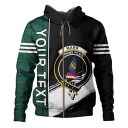 ScotsTee Shop Scottish Marr Modern Clan Crest Tartan Hoodie Quarter Personalized