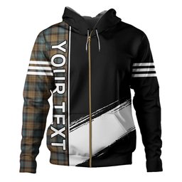 ScotsTee Shop Scottish MacLeod of Skye Weathered Clan Crest Tartan Hoodie Quarter Personalized