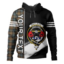 ScotsTee Shop Scottish MacLeod of Skye Weathered Clan Crest Tartan Hoodie Quarter Personalized