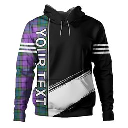 ScotsTee Shop Scottish Wardlaw Ancient Clan Crest Tartan Hoodie Quarter Personalized