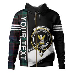 ScotsTee Shop Scottish Stewart Old Modern Clan Crest Tartan Hoodie Quarter Personalized