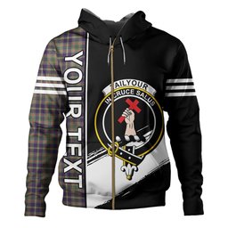 ScotsTee Shop Scottish Tailyour Weathered Clan Crest Tartan Hoodie Quarter Personalized