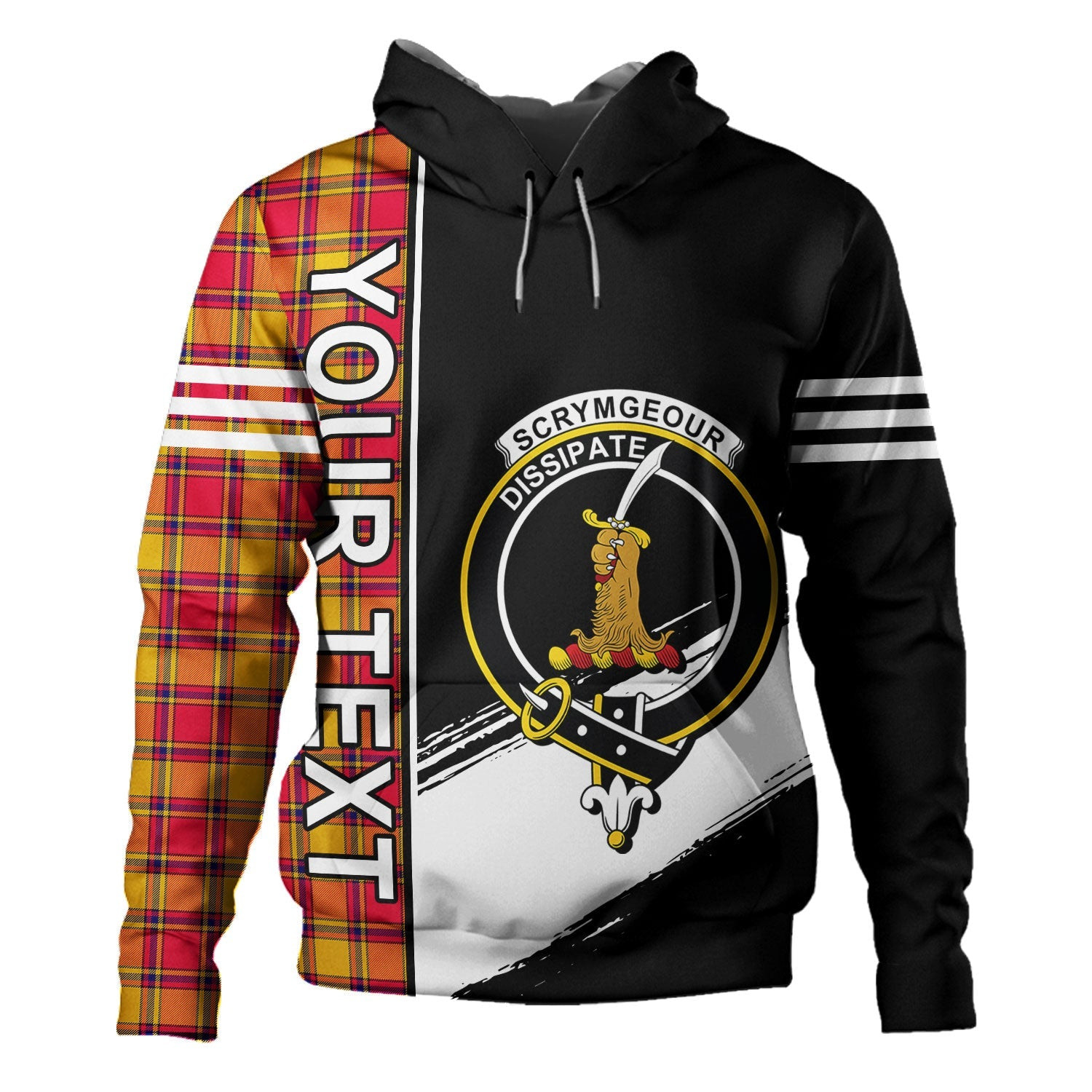 ScotsTee Shop Scottish Scrymgeour Clan Crest Tartan Hoodie Quarter Personalized