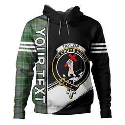 ScotsTee Shop Scottish Taylor Weathered Clan Crest Tartan Hoodie Quarter Personalized