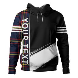 ScotsTee Shop Scottish MacLaine of LochBuie Hunting (MacLaine) Modern Clan Crest Tartan Hoodie Quarter Personalized