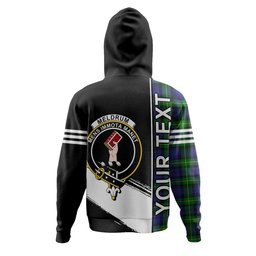 ScotsTee Shop Scottish Meldrum Clan Crest Tartan Hoodie Quarter Personalized