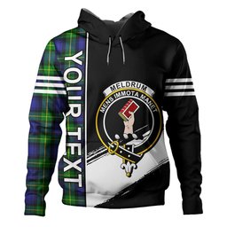 ScotsTee Shop Scottish Meldrum Clan Crest Tartan Hoodie Quarter Personalized