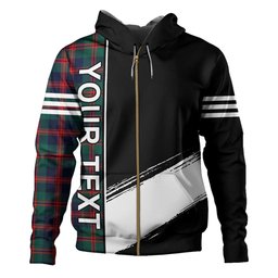 ScotsTee Shop Scottish Robertson of Struan Modern Clan Crest Tartan Hoodie Quarter Personalized