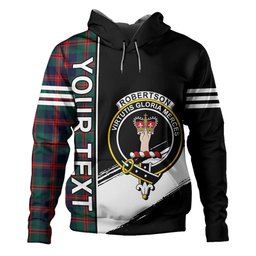ScotsTee Shop Scottish Robertson of Struan Modern Clan Crest Tartan Hoodie Quarter Personalized