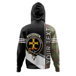ScotsTee Shop Scottish Symington Weathered Clan Crest Tartan Hoodie Quarter Personalized