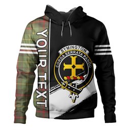 ScotsTee Shop Scottish Symington Weathered Clan Crest Tartan Hoodie Quarter Personalized