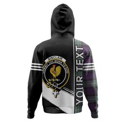 ScotsTee Shop Scottish Sinclair of Ulster Weathered Clan Crest Tartan Hoodie Quarter Personalized