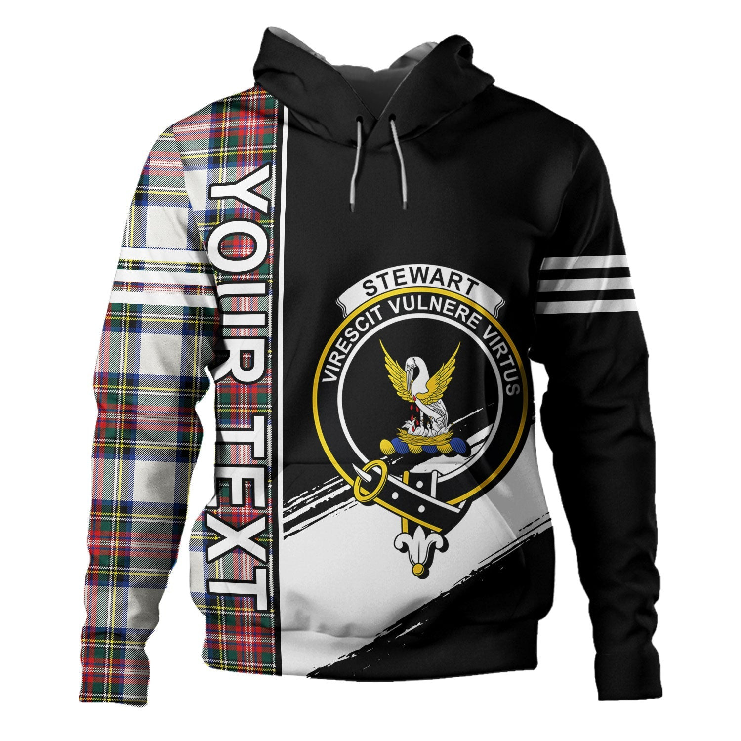 ScotsTee Shop Scottish Stewart Dress Modern Clan Crest Tartan Hoodie Quarter Personalized